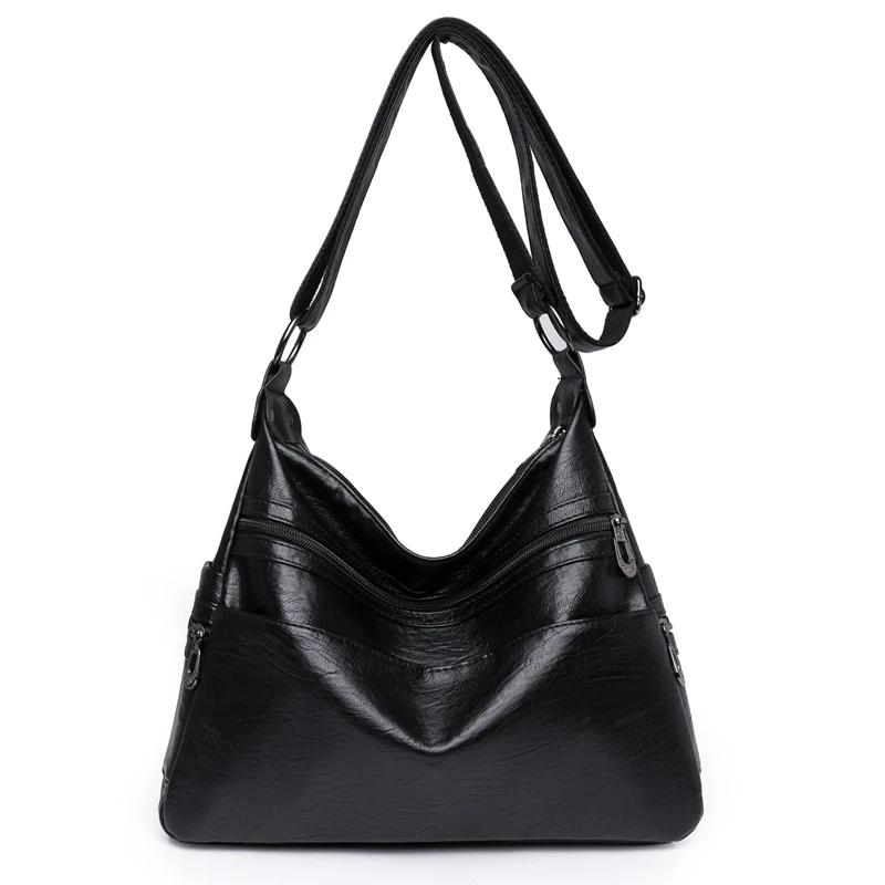 3 Layers Zippers Shoulder Handbag High Quality Big Shoulder Crossbody Ba... - $33.47