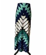 Long Skirt Colorful Geometric Boho Print Elastic Sz S New York &amp; Co Pull On - $17.67 CAD