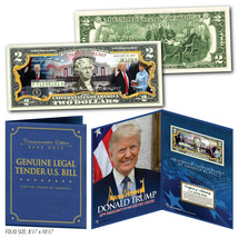 DONALD TRUMP 45th INAUGURATION $2 Bill in Large 8x10 Collectors Photo Di... - $19.95