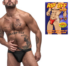 Men&#39;s Novelty Funny Gift Easily Rip Off Stretch Black Bikini Underwear - $26.47