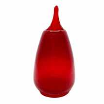 Vintage Scandinavian Art Glass Bubbles Vase Red Mid Century Modern Free Form MCM - £65.34 GBP