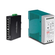 TRENDnet 8-Port Industrial Unmanaged Fast Ethernet DIN-Rail Switch &amp; 60 W Single - £189.54 GBP