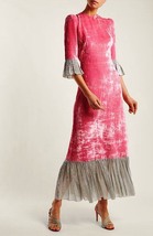 new party women pink velvet Aline shimmer Dress event prom party Valentine gift - £95.58 GBP+