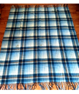 Pendleton 100% Pure Virgin Wool Blacket Blue Plaid 61 X 52 - £39.90 GBP