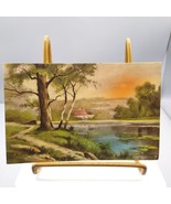 Antique Luxographie Postcard, Noyer Landscape 91 Gilded Edge, Divided Back - $17.42