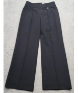 Tahari Trouser Pants Womens Black Solid Regular Wide Leg Pleated Front B... - $23.09