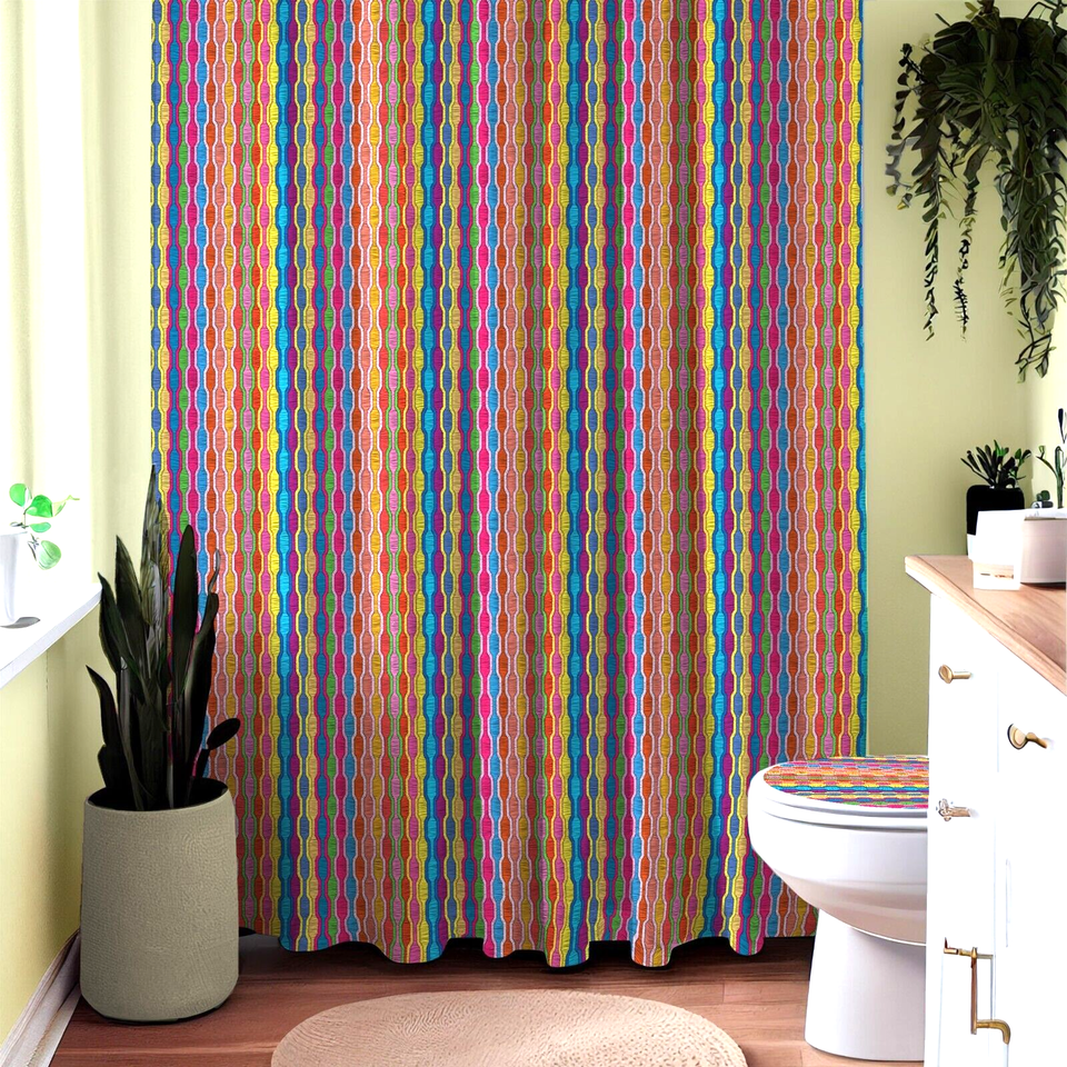 Shower Curtain Boho Premium Polyester Multicolored