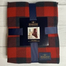 Pendleton Throw Blanket Red Rob Roy Luxe Buffalo Check 50&quot; X 70&quot; Cabin Rustic - £39.12 GBP