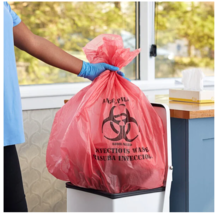 10 Gallon Biohazard Bag for Infectious Waste Trash Liners, Red, Set of 50 - $184.10 MXN