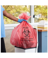 10 Gallon Biohazard Bag for Infectious Waste Trash Liners, Red, Set of 50 - $184.10 MXN