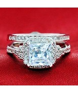 Wedding Ring Set Luxury CZ Jewelry Rings Cincin Wanita Cubic Zirconia Br... - £13.69 GBP