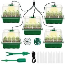 Indoor Greenhouse Seedling Starter Kit - 5 Trays, Adjustable Humidity Co... - $57.37