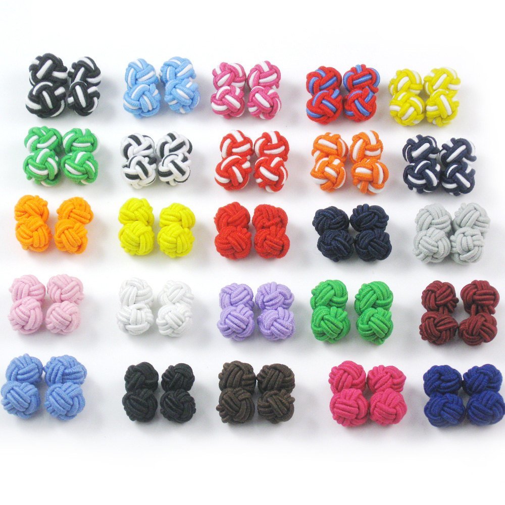 20/50 Pairs Silk Knot Cufflinks Cuff links Findings Mens Shirt Wedding Business