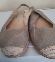 Grey Canvas Slip On Strap Summer Sandals Sz7 - £1.49 GBP
