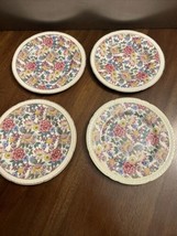 Royal Tudor Ware Set of 4 Plates 6” Barker Bros England Floral w Gold Accent (G2 - £35.30 GBP