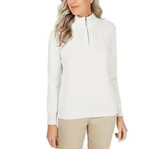Karen Scott Womens Plus 1X Winter White Mock Neck Pullover Sweater NWT M18 - $24.49