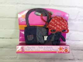 Mattel Barbie Mini Denim Bear Stuffed Plush &amp; Take a Long Tote Bag Keych... - £21.63 GBP