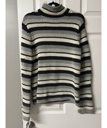 Gap Women’s Striped Sweater Size Large Gray And Black Neutral - £14.04 GBP