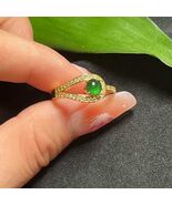 Certified Natural Guatemala Imperial Green Jadeite Minimalist Ring SL377x39 - $228.54