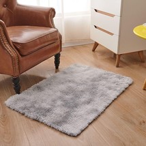Ultra Soft Indoor Modern Shag Area Rugs Fluffy Living Room Carpets  (2x3Ft,Gray) - £15.12 GBP