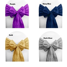 Crinkle Taffeta Chair Sashes  Wedding Supplies Decoration Pack of 10  - £47.95 GBP