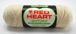 Red Heart Sport Yarn Wintuk Acrylic - Partial Skein Color Eggshell #111 - $4.70