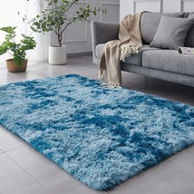 Shaggy Tie-Dyed Dark Blue Rug, 2x3 Area Rugs for Living Room - £22.80 GBP