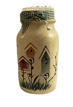 Birdhouse Rustic Mason Jar Glass Votive Candle Holder  NIB - £15.78 GBP