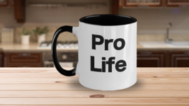 Pro Life Mug White Two Tone Coffee Cup Faith Based Family Values Adoption Crisis - £17.06 GBP