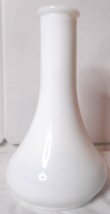6&quot; Tall Milk Glass Flower Bud Vase #4061 Wide Base Decorative White #2 - $9.89