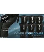 HYBRID HEAD COVERS COMPLETE 6 7 8 9 PW SW SET THICK GOLF CLUB BLACK HEAD... - £25.73 GBP