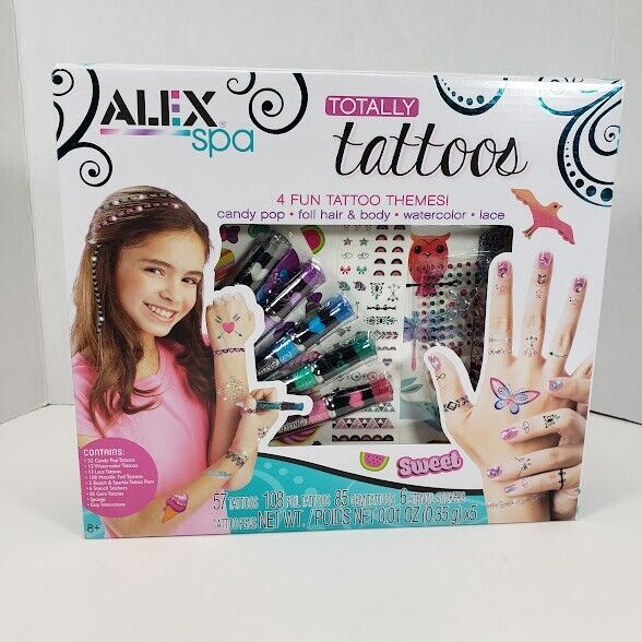 New Alex Spa Totally Temporary Tattoo Kit for Girls Fashion Activity ...