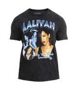 Aaliyah Graphic T-shirt Women Size XL Black Acid Wash Music Short Sleeve... - $27.66 CAD