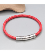 Hand Woven Lucky Red Bracelet With Sterling Silver Curved Tube,New Year&#39;... - £22.51 GBP
