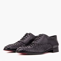 The Varenne Black Pythn Leather Oxford Men Shoe image 2