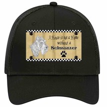 Pencil Sketch Schnauzer Novelty Black Mesh License Plate Hat - $28.99