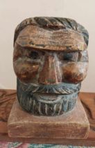 Antique Vintage Spanish Wooden Man Head Statue - £55.31 GBP