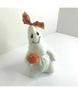 Ty Beanie Buddies Ghost Ghoulianne 11 in tall Holdin Pumkin Black Orange... - $11.88