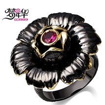 DreamCarnival1989 Blossom Flower Rings for Women Vintage Gold Color Holiday Gift - £17.96 GBP
