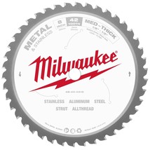 Milwaukee 48-40-4515 8&quot; 42 Tooth Dry Cut Cermet Tipped Metal Cutting Saw Blade - £63.46 GBP