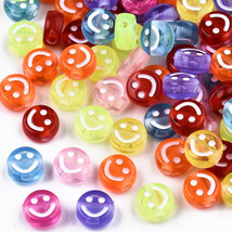 20 Smiley Face Beads Assorted Lot Mixed Set Jewelry Supplies Emoji Jewelry 10mm* - £3.43 GBP