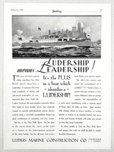 1930 Print Ad Ludership 45 Express Cabin Runabout Boat Luders Marine Sta... - $11.66
