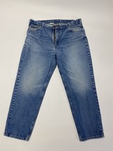 Carhartt Relaxed Fit Straight Leg Blue Denim Work Jeans Mens 40x30 - $12.62