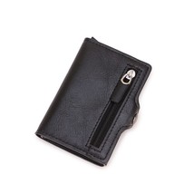 Carbon Fiber Card Holder Wallets Men Zipper Coin Money Bag Male Thin Mini Slim M - £28.31 GBP