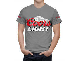 Coors Light Beer Gray T-Shirt, High Quality, Gift Beer Shirt - £25.01 GBP