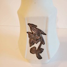 Limoges vase, made in Greece, white with embossed silver flower with bird image 3