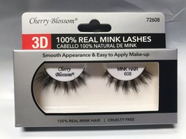 Cherry Blossom 3D 100% Real Mink Lashes #72608 Cruelty Free Very Light Reusable - £2.40 GBP