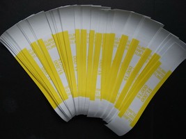 100 - Yellow $1,000 Cash Money Self-Sealing Straps Currency Bands - £4.69 GBP