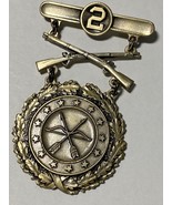 2nd ARMY, EXCELLENCE IN COMPETITION, RIFLE, SILVER, BADGE, PINBACK, HALL... - £33.27 GBP