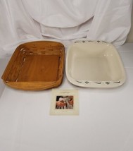 Longaberger Pottery Basket Woven Traditions Classic 8x8 Square Baking Dish 2004 - $54.00